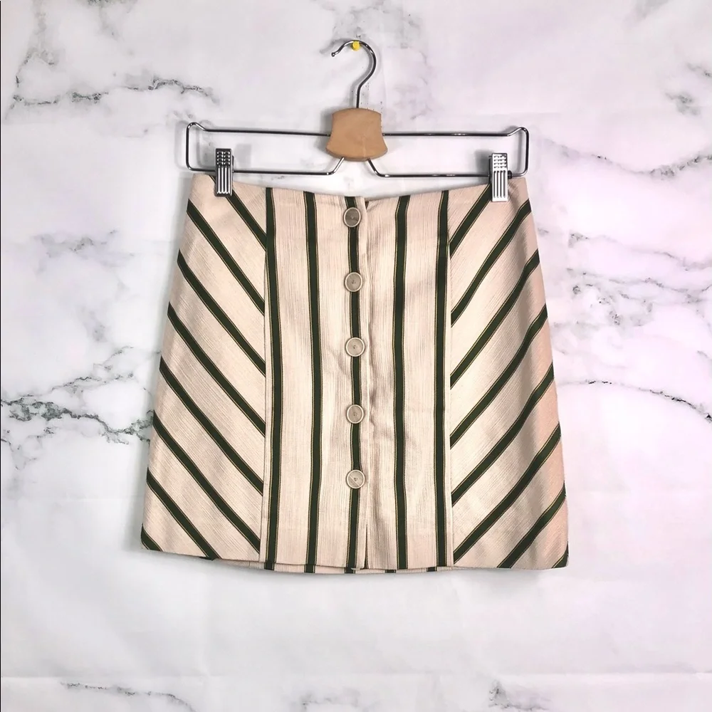 4 for $25 INTERMIX Cotton Stripe A-line Skirt